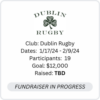 Dublin Rugby Fundraising, In Progress!